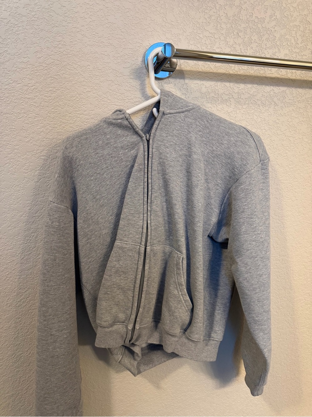 SKIMS Light Gray Full-Zip Hoodie